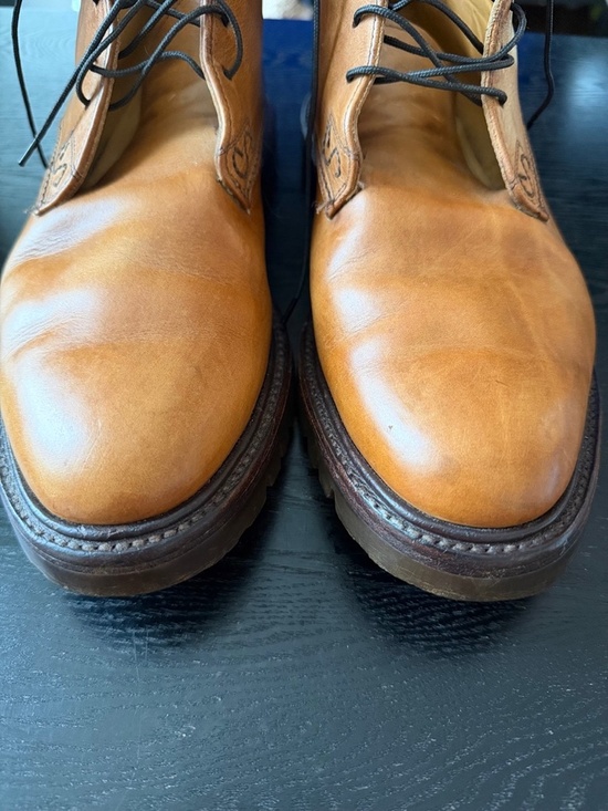 Oliver Sweeney Hoffman Cognac Leather Chukka Boots Vibram Sole Size 9.5 US
